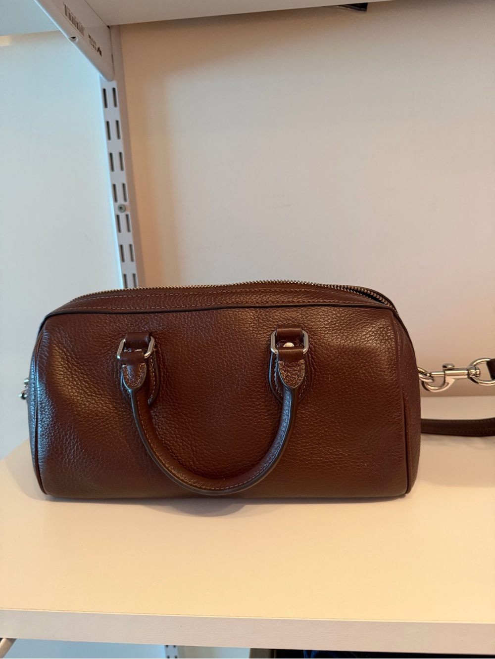 Coach Brown Pebbled Leather Satchel with Gold Hardware - Picture 2 of 6